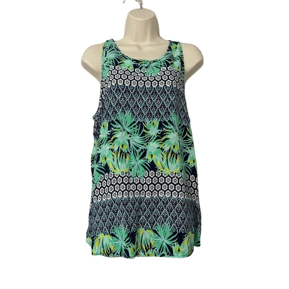 Women's Old Navy Palm Leaf Tank Sz XL - Picture 1 of 10